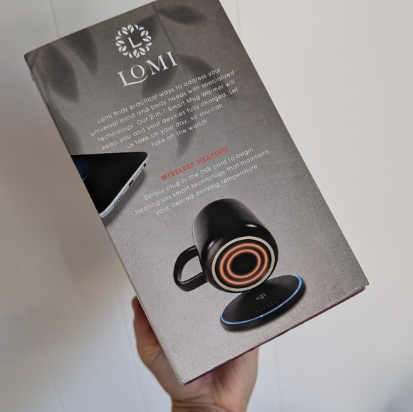 NIB LOMI 2-in-1 Smart Mug Warmer & QI Wireless Charging Pad Black - Picture 3 of 7